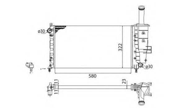 MAGNETI MARELLI 350213173003 Радіатор, охолодження двигуна