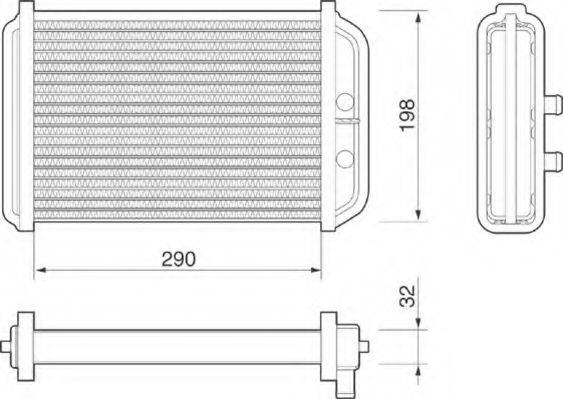 MAGNETI MARELLI 350218068000 Теплообмінник, опалення салону