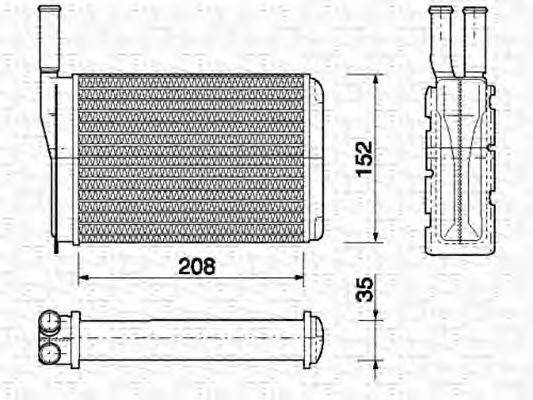 MAGNETI MARELLI 350218154000 Теплообмінник, опалення салону