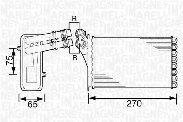 MAGNETI MARELLI 350218224000 Теплообмінник, опалення салону