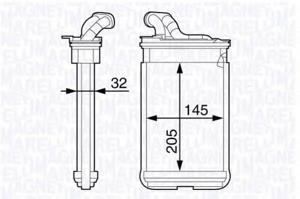 MAGNETI MARELLI 350218346000 Теплообмінник, опалення салону